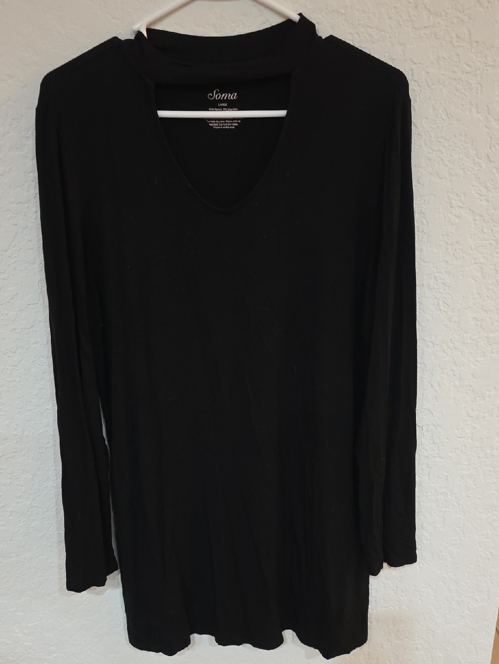 Soma Black V-Neck Long Sleeve Tunic Top